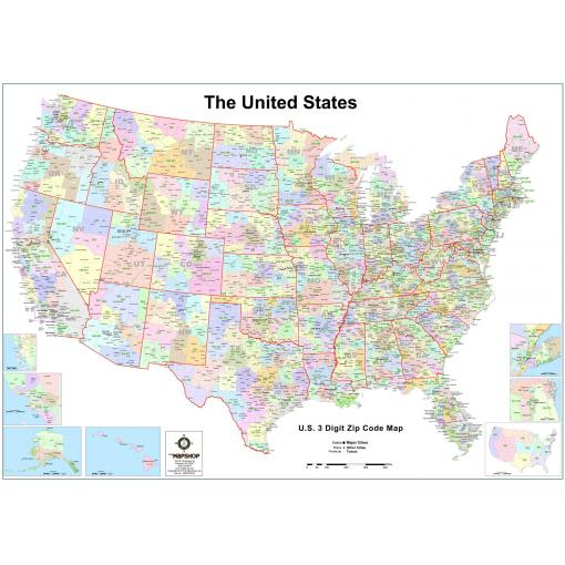 Zip Code Wall Maps Best Wall Maps Big Maps Of The Usa Big